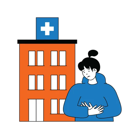 Patient at hospital  Illustration