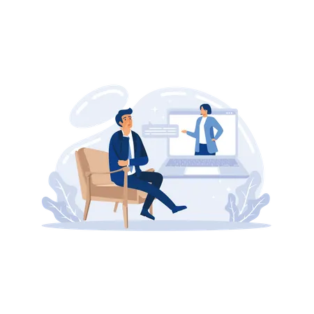 Patient at psychological counseling Illustration