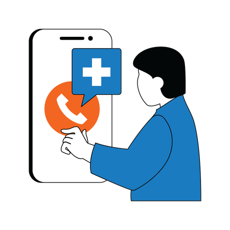 Patient calling doctor online  Illustration