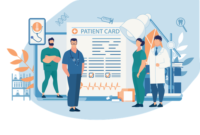 Patient card Checking Illustration