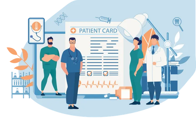 Patient card Checking  Illustration