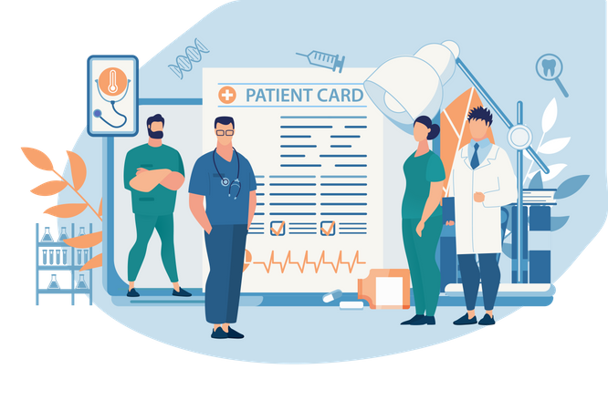 Patient card Checking  Illustration