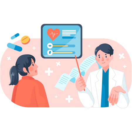 Patient Consultation with Doctor  Illustration