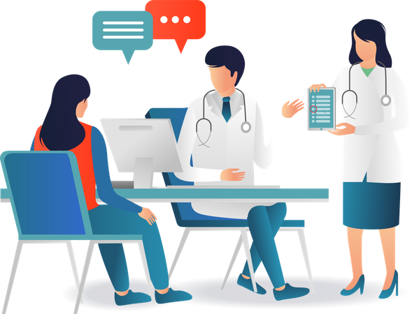 Patient consulting a doctor  Illustration