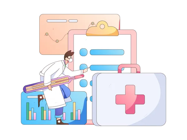 Patient consulting doctor  Illustration
