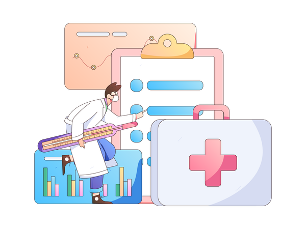 Patient consulting doctor  Illustration