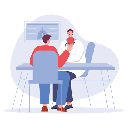 Patient consulting with doctor  Illustration