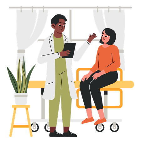 Patient consulting with doctor  Illustration