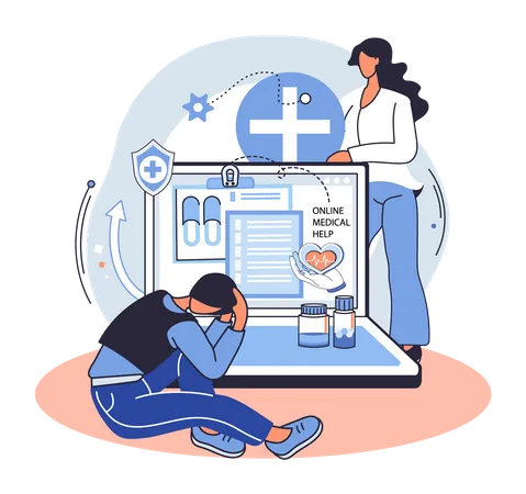 Online Medical Services Website And Mobile Applications Get Professional Medical Consultations Of Doctors In Clinics And Scientific And Practical Medical Centers In Real Time Health Care Program Illustration