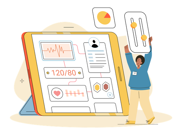 Patient controlling healthcare dashboard  Illustration