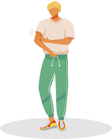 Patient de sexe masculin présentant une inflammation cutanée  Illustration