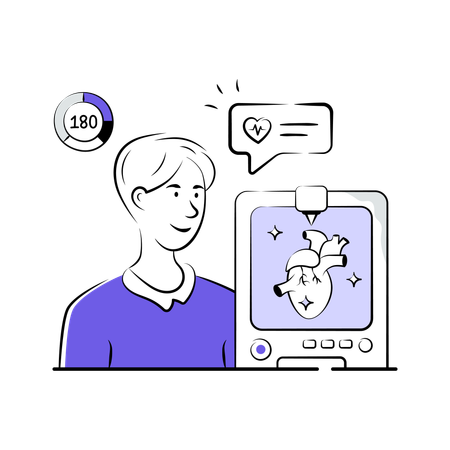 Patient doing Bioprinting Organs  Illustration