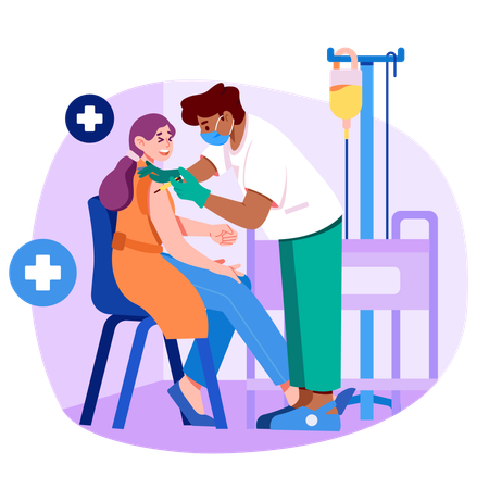 Patient doing vaccination  Illustration