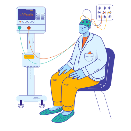 Patient en traitement EEG  Illustration