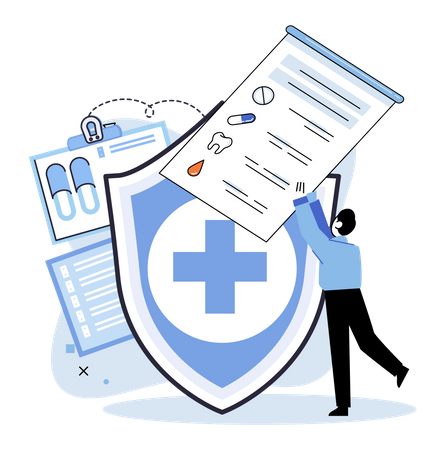 Patient erhält medizinischen Testbericht  Illustration