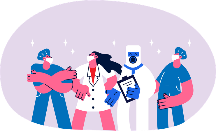 Patient erleidet Corona-Erkrankung  Illustration