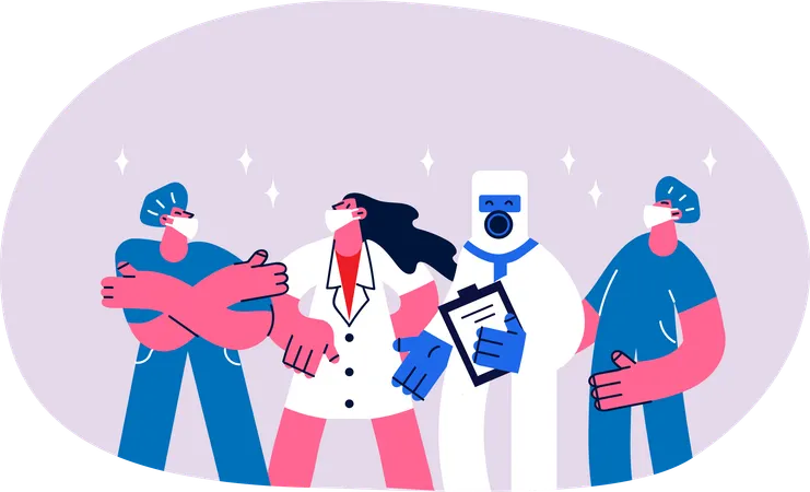 Patient erleidet Corona-Erkrankung  Illustration