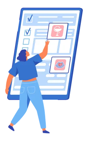 Patient examining results of medical diagnostics  Illustration