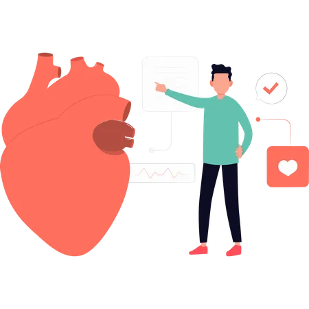 Patient explains about heart disease  Illustration