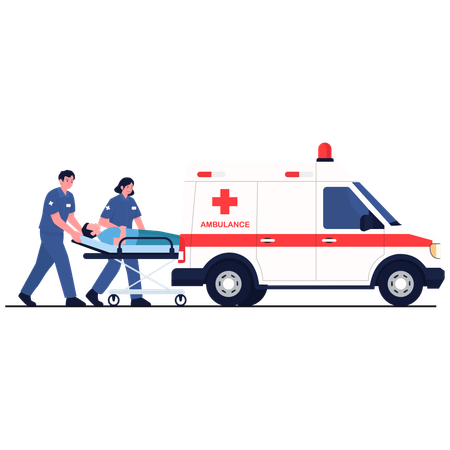 Patient getting ambulance rescue  Illustration