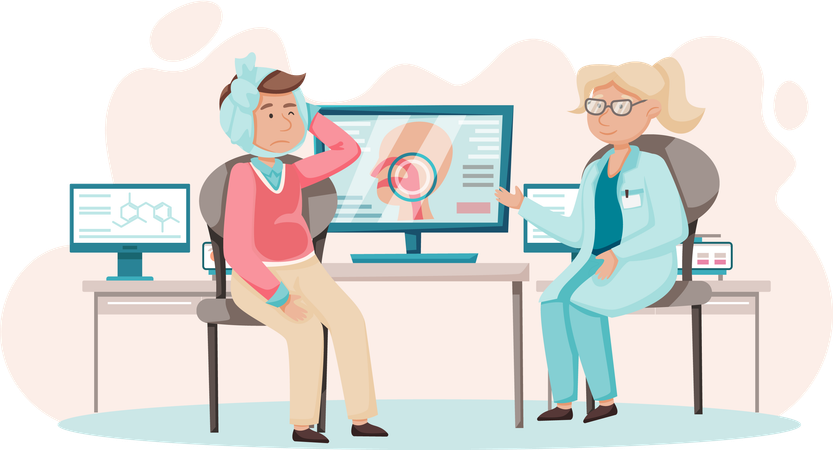Patient getting medical examination  Illustration