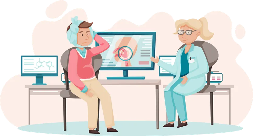 Patient getting medical examination  Illustration
