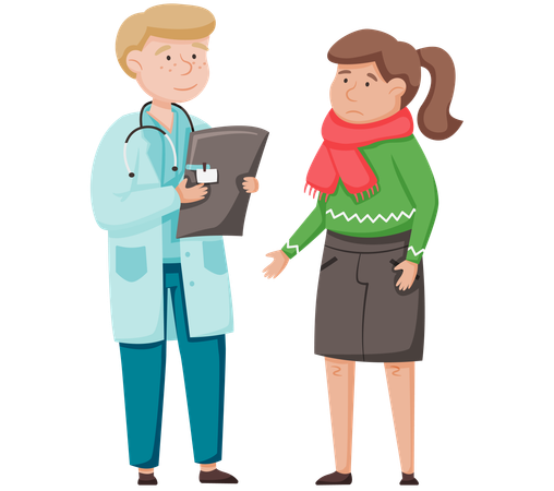 Patient getting medical examination  Illustration