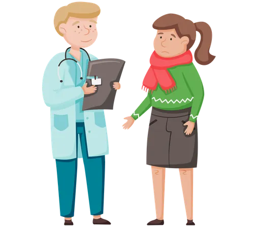 Patient getting medical examination  Illustration