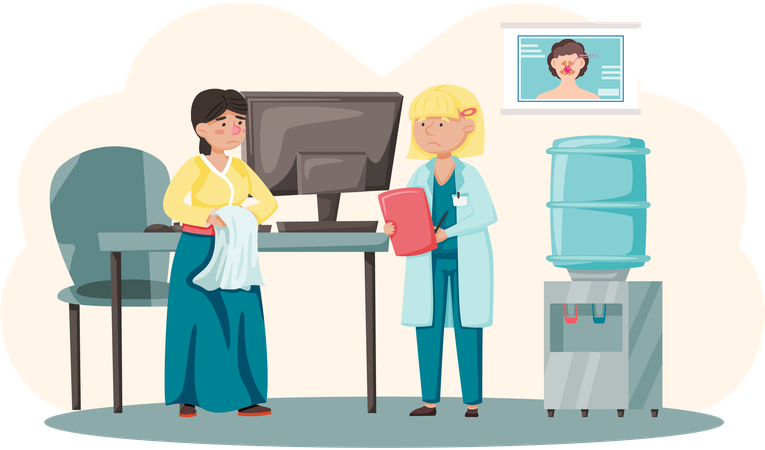Patient getting medical examination  Illustration