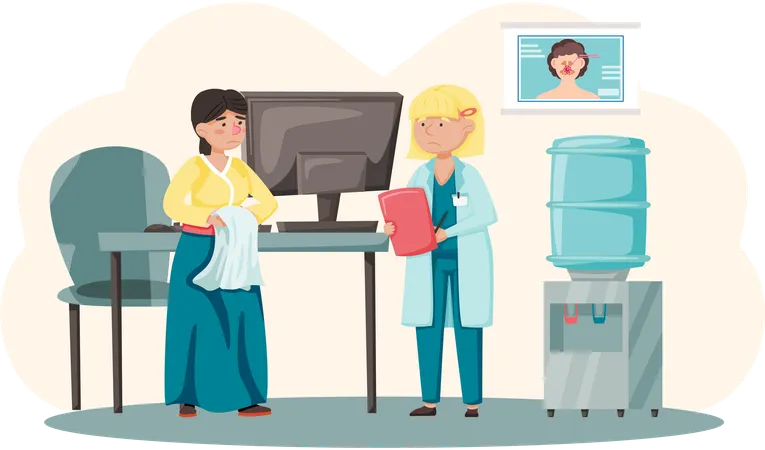 Patient getting medical examination  Illustration
