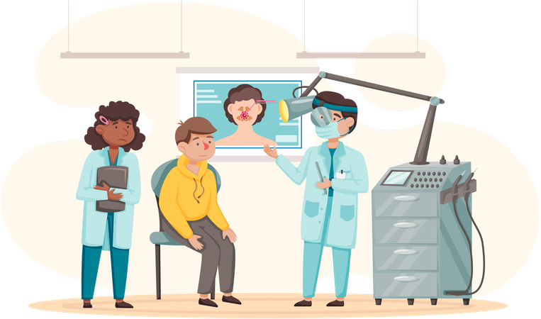 Patient getting medical examination  Illustration