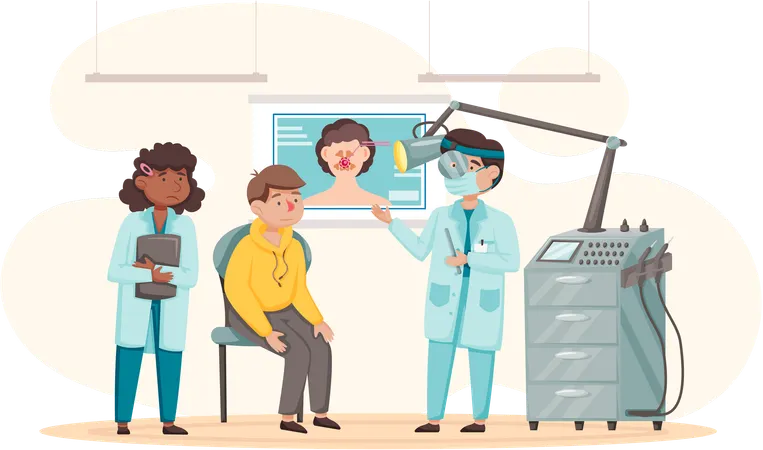 Patient getting medical examination  Illustration