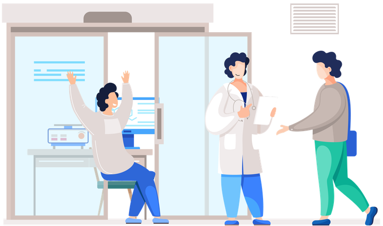 Patient getting physical medical consulting  Illustration
