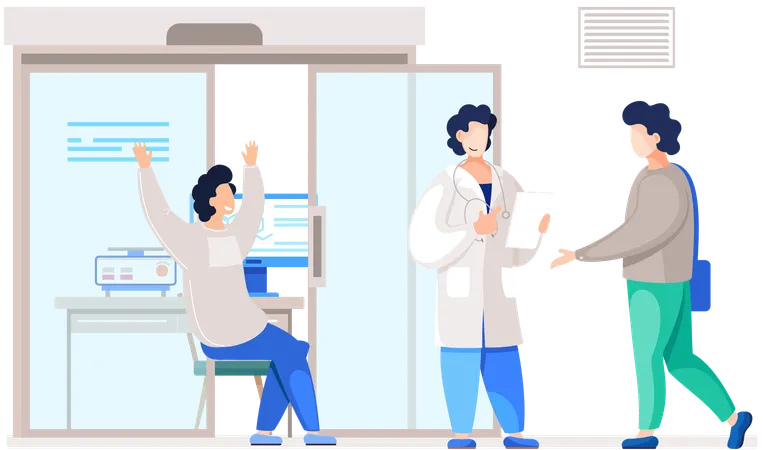 Patient getting physical medical consulting  Illustration
