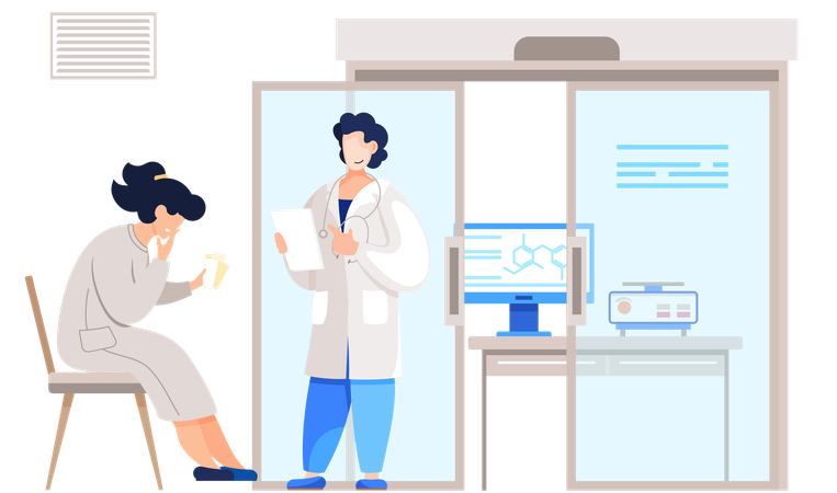 Patient getting physical medical consulting  Illustration