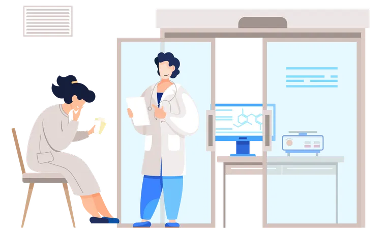 Patient getting physical medical consulting  Illustration