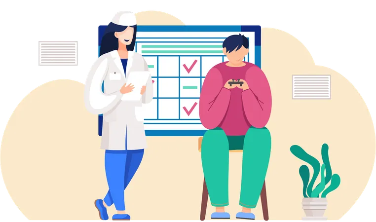 Patient getting physical medical consulting  Illustration