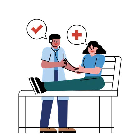 Patient goes for Routine health checkup  Illustration