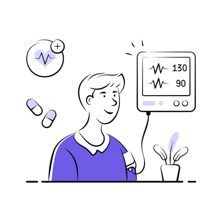 Patient goes through Hypertension  Illustration
