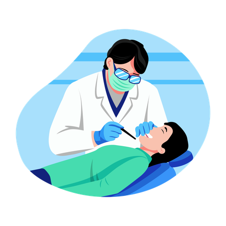 Patient going for Dental checkup  Illustration