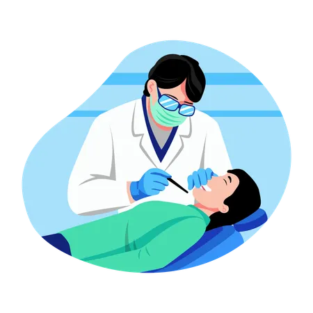 Patient going for Dental checkup  Illustration