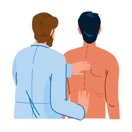 Patient have spine injury  Illustration