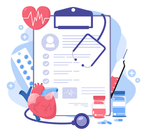 Patient health report  Illustration