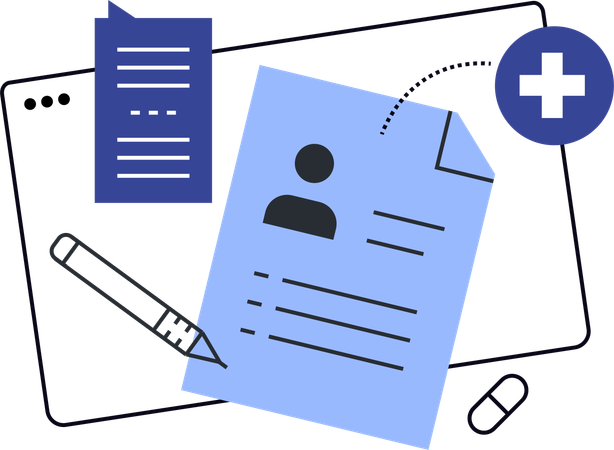 Patient health report  Illustration