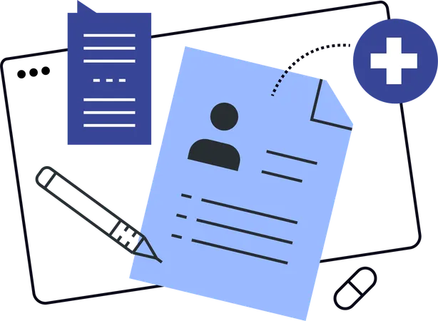Patient health report  Illustration