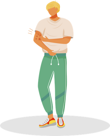 Patient de sexe masculin présentant une inflammation cutanée  Illustration