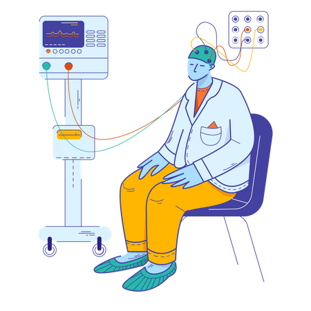 Patient in EEG-Behandlung  Illustration