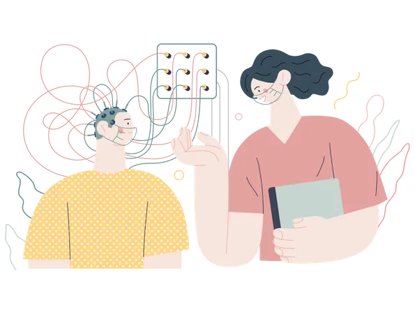 Patient in EEG treatment  Illustration