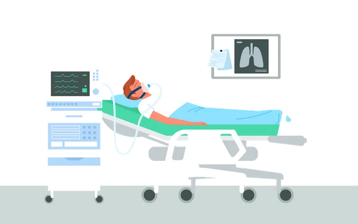 Patient in ICU  Illustration