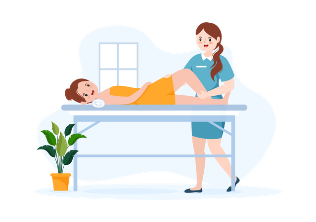 Patient in Physiotherapie-Rehabilitation  Illustration